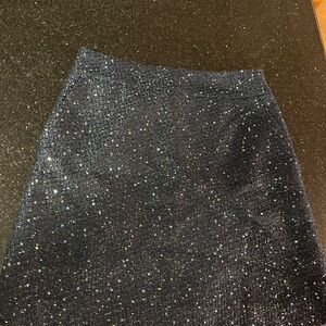 LOFT Navy Sparkle Skirt